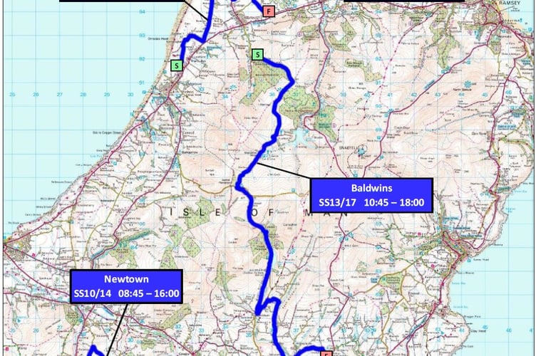 Manx rally Saturday, May 13 2023 roads