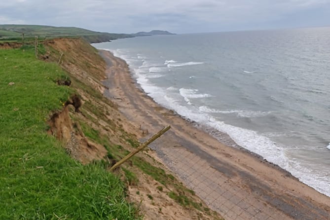 Coastguard were called to aid a person stuck on a cliff south of Glen Wyllin last night