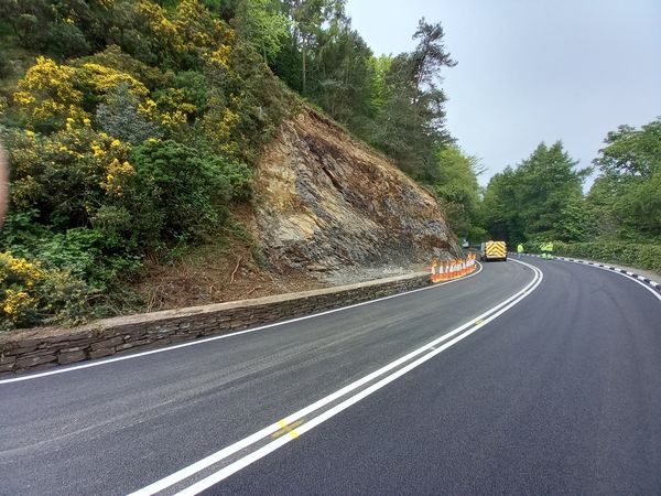 Newly resurfaced road at Lhergy Frissell 