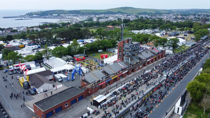 Aerial shot of the Grandstand during last year's lap