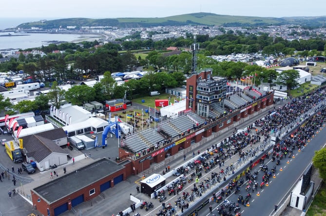 Aerial shot of the Grandstand during last year's lap