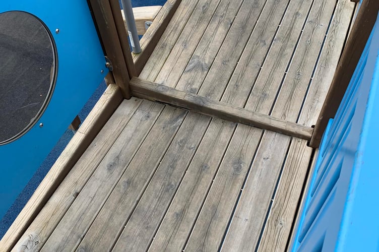 vandalised climbing frame western swimming pool