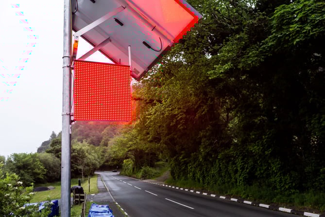 One of the LED flags