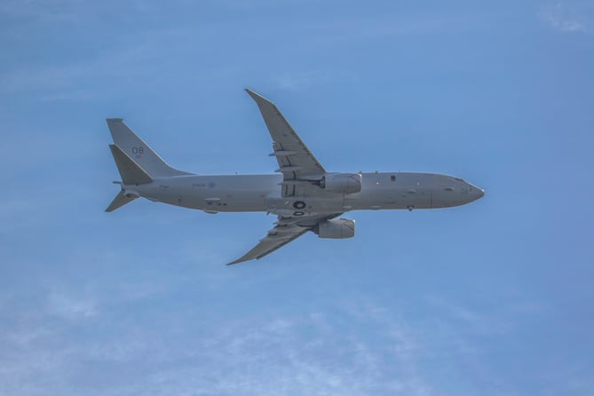 Boeing Posiedon MRA1 (P-A8) flying over Queen's Pier Ramsey.