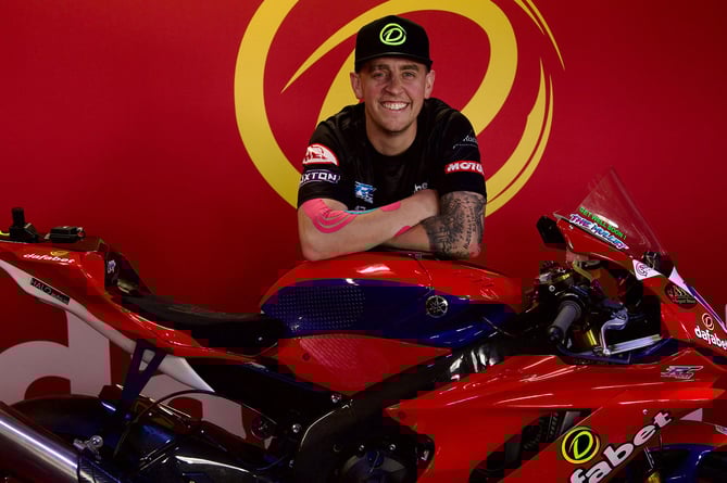 Dom Herbertson with the Dafabet Racing Supersport machine