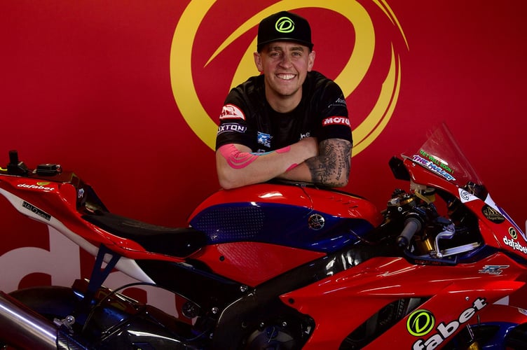 Dom Herbertson with the Dafabet Racing Supersport machine