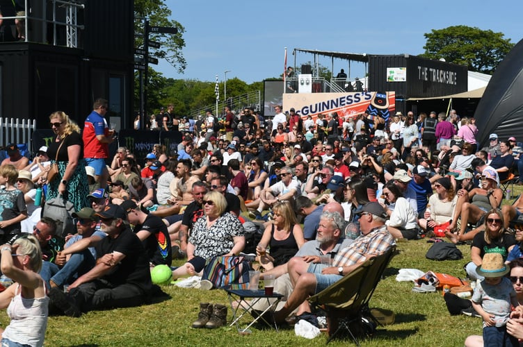 Crowds at the Grandstand Fan Park