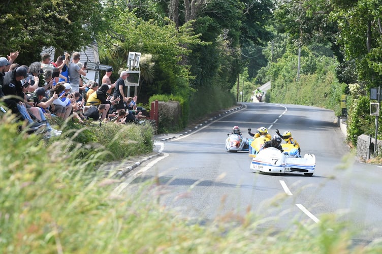 Special sidecar parade lap at TT 2023