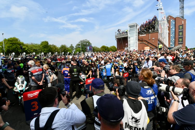 Winners enclosure after 2023 Senior TT