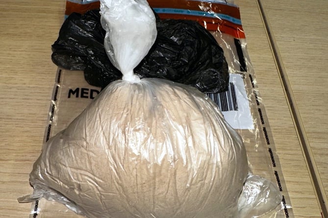Heroin with a street value of £30K has been seized by police in Teignmouth after a car was stopped in the early hours of the morning.Picture: Teignmouth and Dawlish Police (3-6-23)