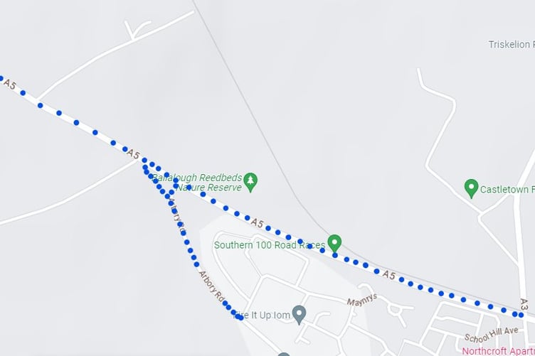 Part of Castletown Bypass that will remain closed