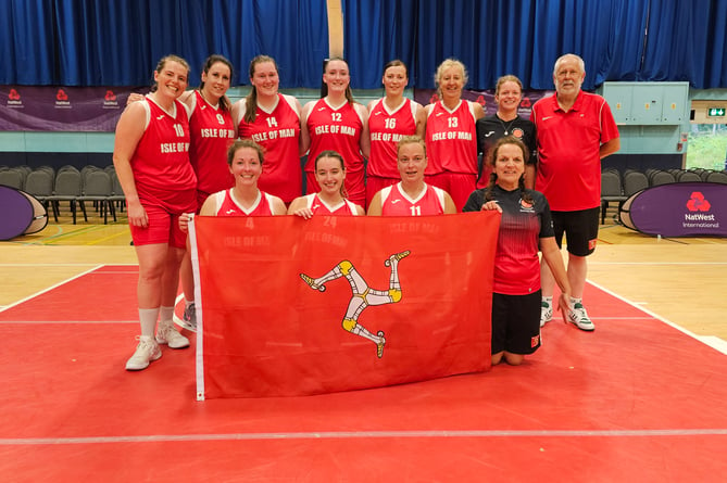 The Isle of Man women's basketball team at the NatWest Island Games