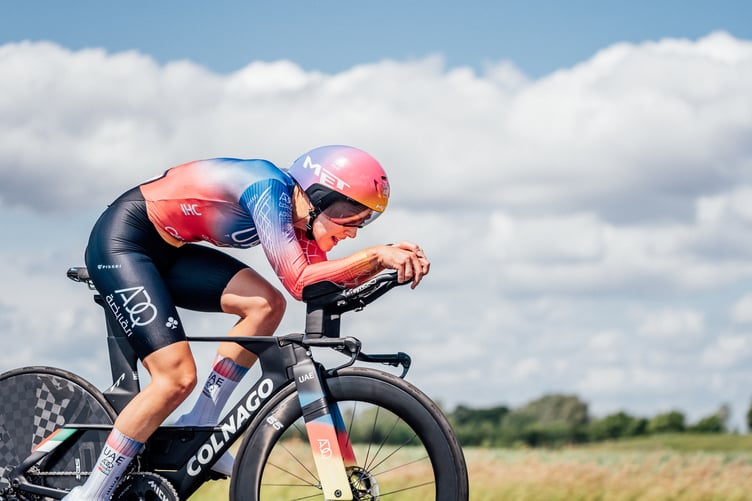 Picture by Zac Williams/SWpix.com- 21/06/2023 - Cycling - 2023 British National Road Championships - Croft Circuit, Darlington, England - Elite Women's Time Trial - Elizabeth Holden, UAE Team ADQ.
