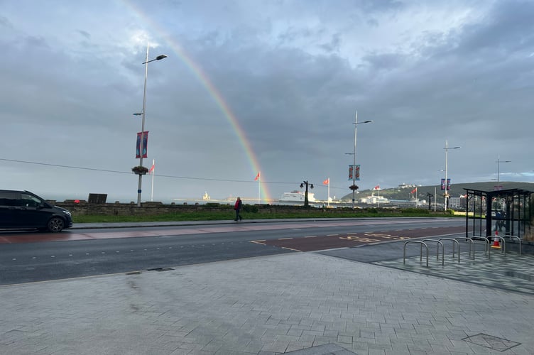 Douglas Promenade with rainbow