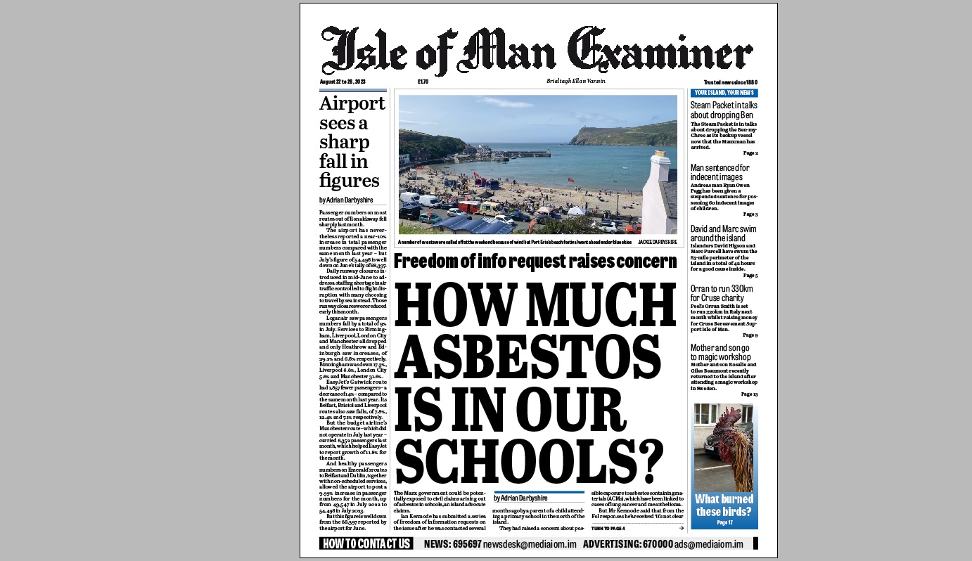 In your Isle of Man Examiner: Airport figures drop