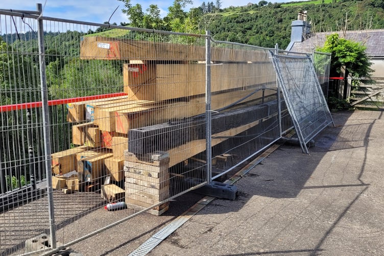The new timbers for Laxey Wheel