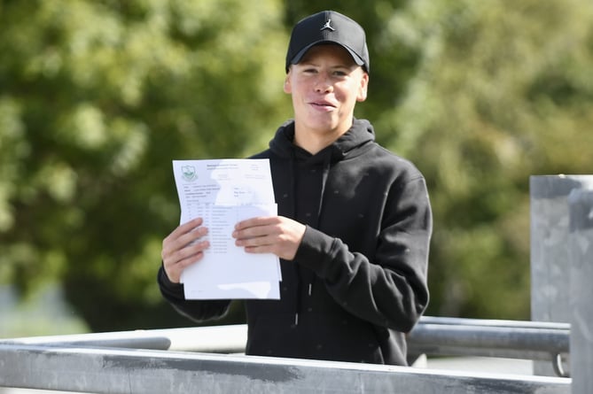 Lucas Stennett with his GCSE results