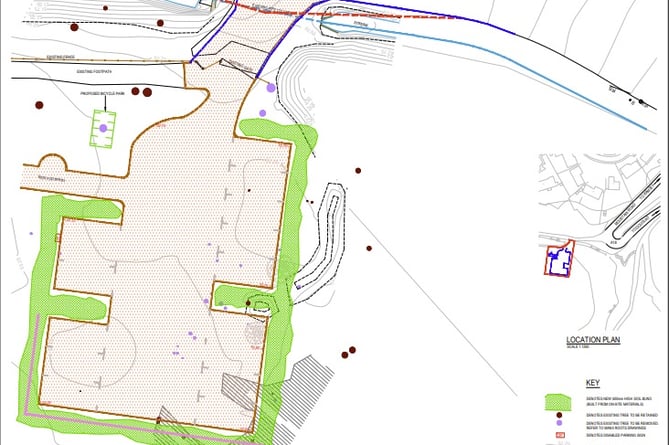 The plans for the proposed new car park at Claughbane Plantation in Ramsey