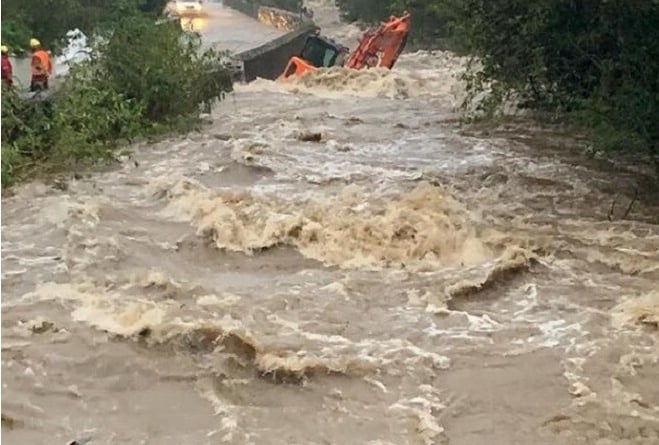 The Laxey river flood in October 2019
