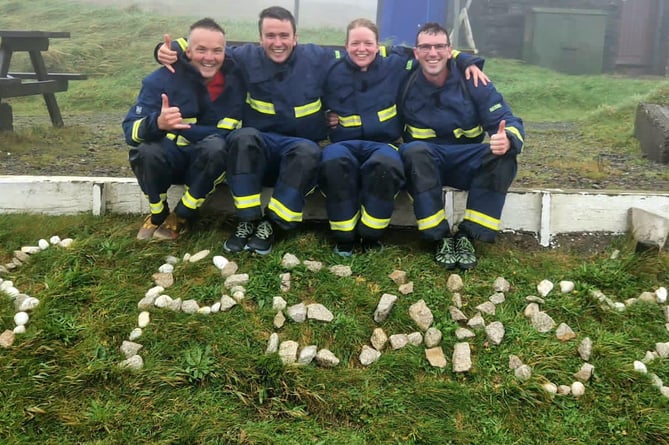 Isle of Man firefighters on the final day of their six peaks challenge