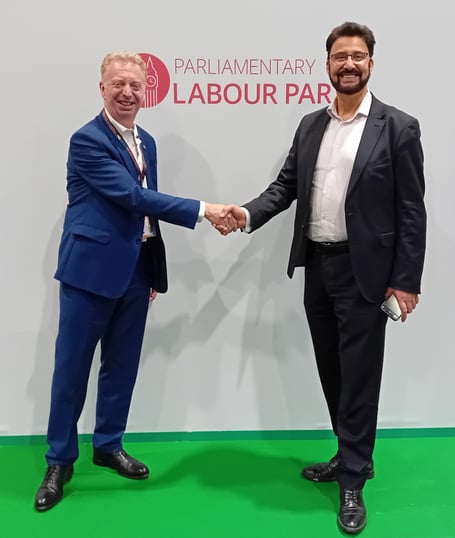 Hon Dr Alex Allinson MHK, Treasury Minister, with Afzal Khan MP, Shadow Minister for Exports