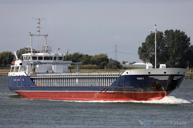 Isle of Man registered cargo ship 'Verity'