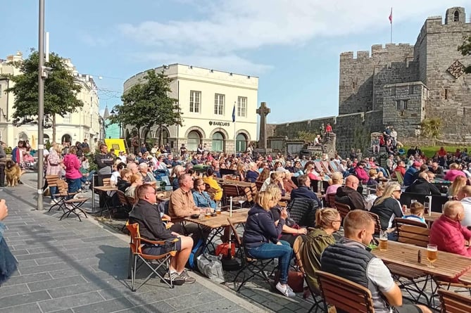 Castletown Market Square has been busy when showing sporting events this year