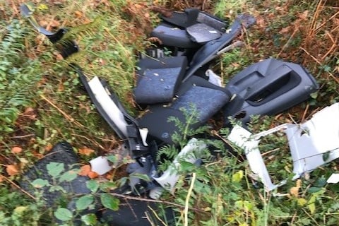 Parts of a Ford vehicle dumped on access road to Colden Plantation in Braddan