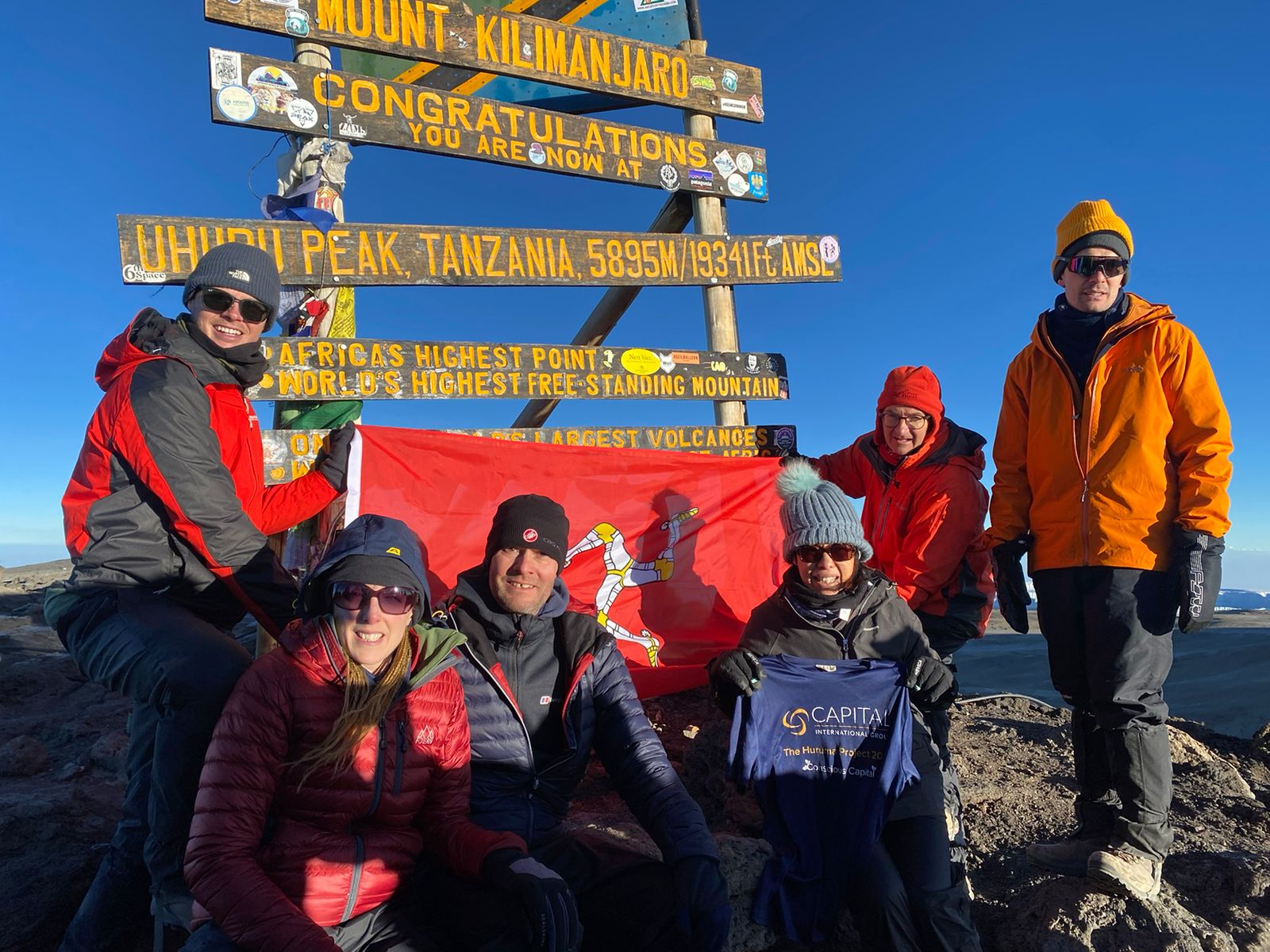 The 'emotional moment' walkers flew Manx flag on summit of Kilimanjaro