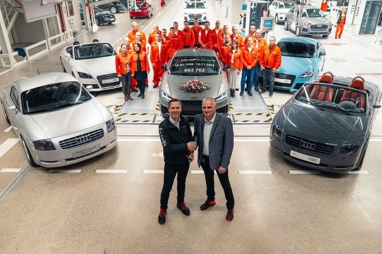 The final Audi TT coming out of a factory in Hungary