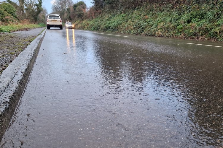 Generic Isle of Man ice on the roads image - use for weather warnings Ice on the road from Patrick to Glen May in the Isle of Man (2022).
