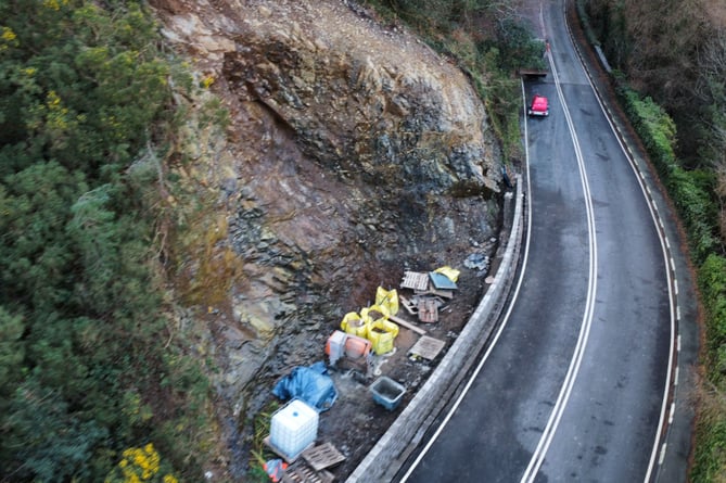 Another angle of the landslip on the Mountain Road