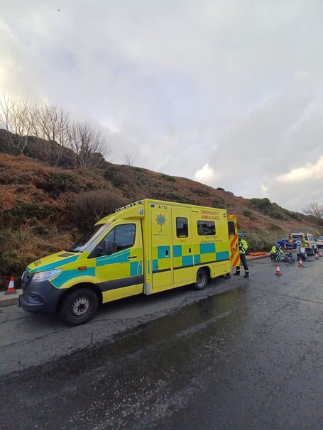 Peel Coastguard Rescue Team assisted a casualty on Peel Hill this afternoon