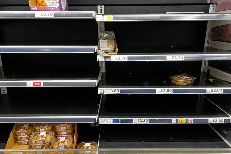 Tesco had lower than expected stock levels due to cancelled sailings