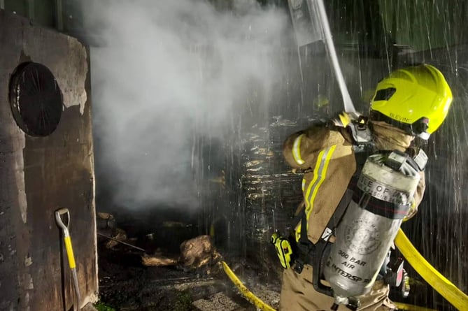 Fire crews were deployed to an outbuilding shed on fire at a property in Jurby.