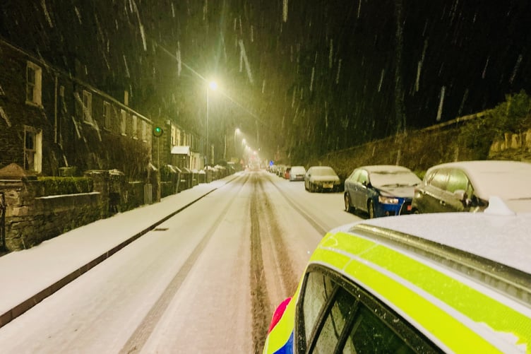 Snow in Foxdale late last night