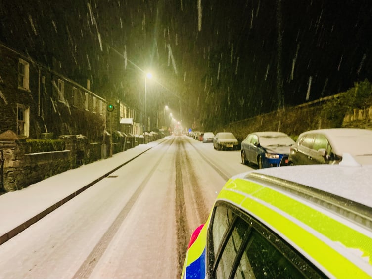 Snow in Foxdale late last night