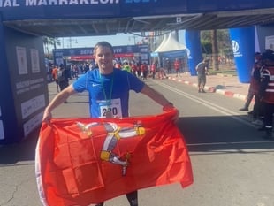 Runner flies Manx flag in Africa after finishing first marathon