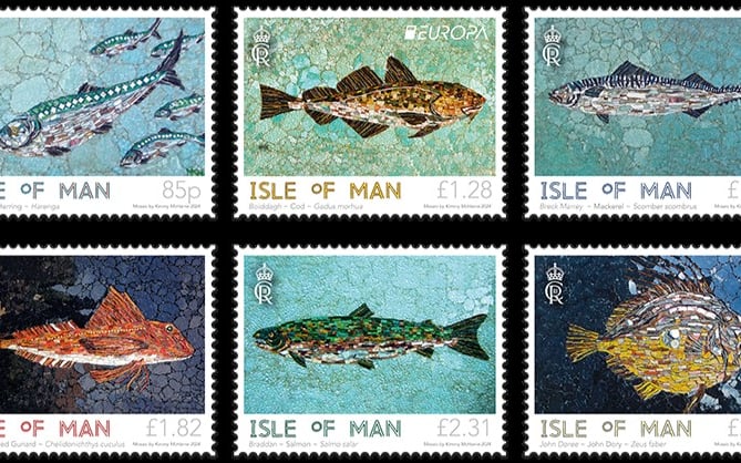 The 'Marine Mosaics' collection features six stamps