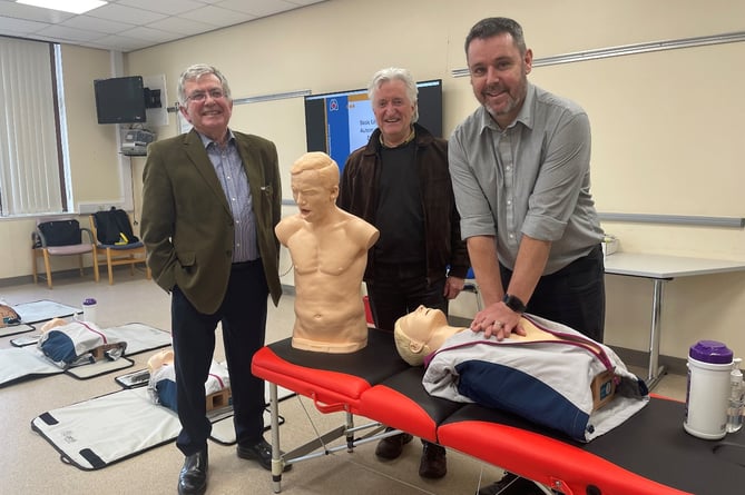 Pictured Left to Right: Andrew Kelsey (RDCH Welfare Fund Chairman), Roger Corkill (Welfare Fund Trustee) and Paul Ellis (Manx Care Resuscitation Training Officer)