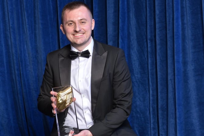 Josh Stokes after winning the Emerging Young Talent of the Year award at the Royal Television Society Journalism Awards 2024.