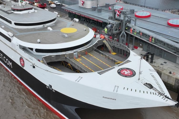 Manannan berths at the new ferry terminal