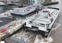 Pictures show Manannan berthing at new Isle of Man Ferry Terminal in Liverpool