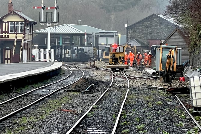 Tests are carried out on new track layout at Douglas station