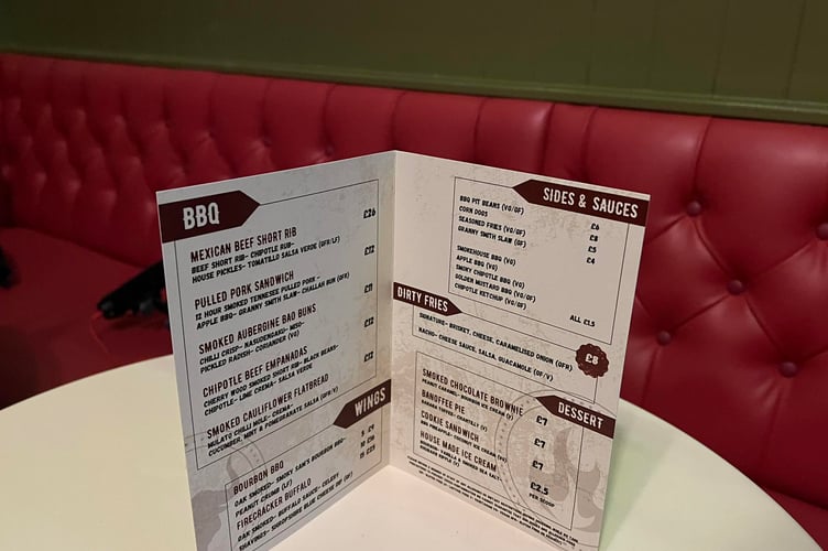 The Smoky Sam's BBQ menu