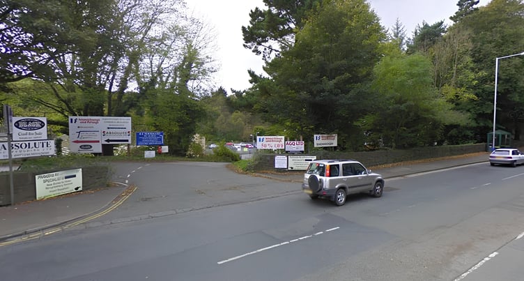 One of the entrances to the Hills Meadow trading estate in Douglas where the car was stolen