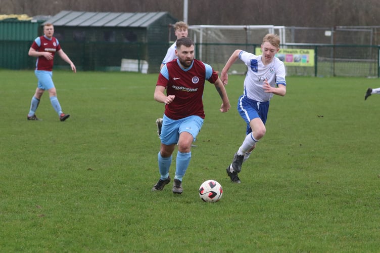 Union Mills' Jordan Crawley (left) and Douglas Royal's Harley Jackson (Photo: Paul Hatton)