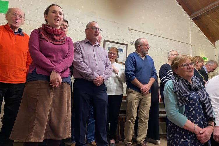 Final chorus of Ellan Vannin being sung by the singers at the Braaid Eisteddfod 2024