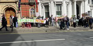 Watch as Isle of Man demonstrators stage noisy protest outside Tynwald