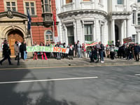 Watch as Isle of Man demonstrators stage noisy protest outside Tynwald